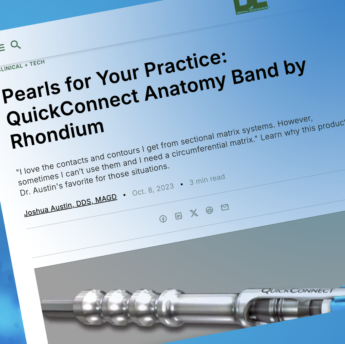 Why Dentists Are Choosing the QuickConnect Anatomy Band: A Review by Dental Economics